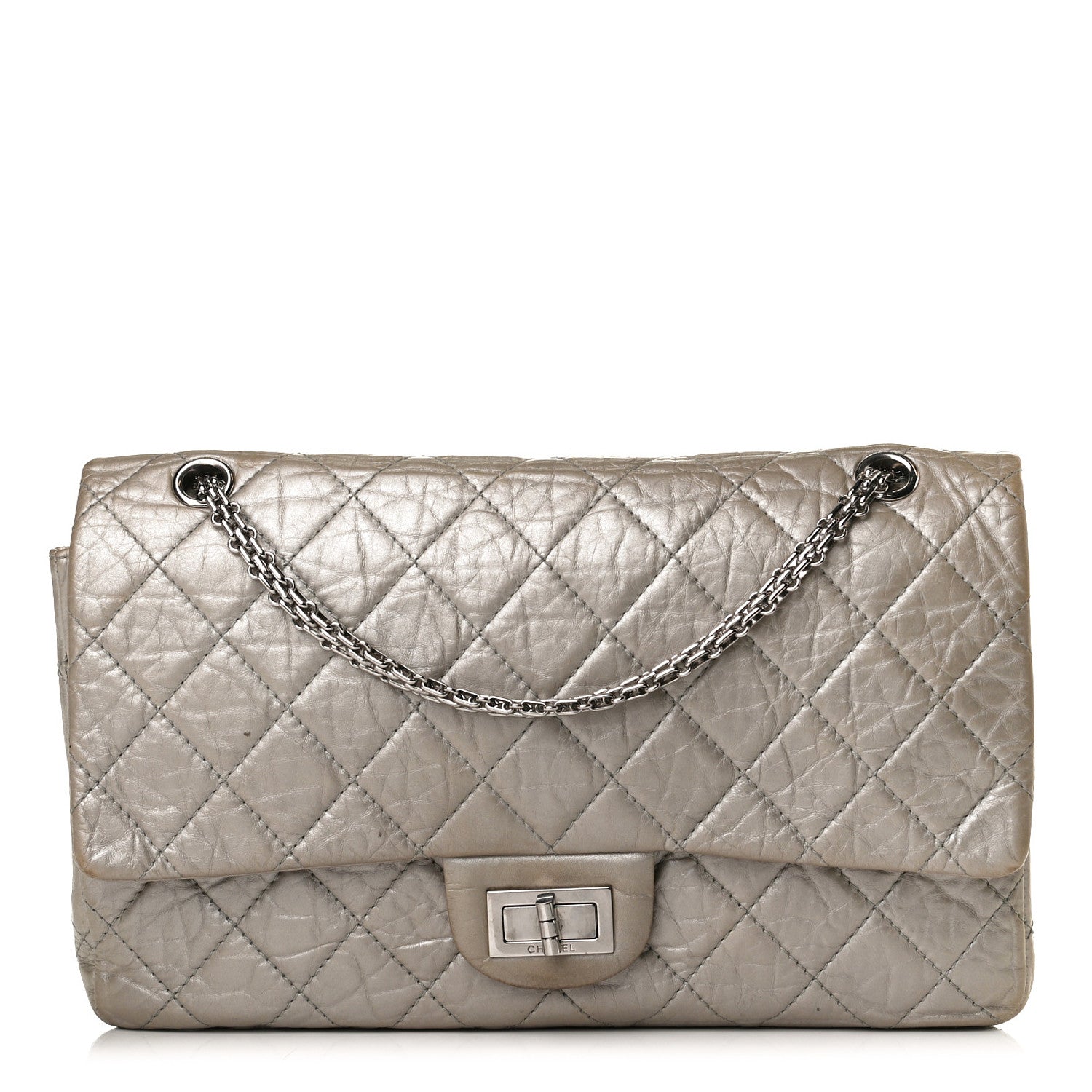 Chanel Metallic Aged Calfskin Quilted 2.55 Reissue 227 Flap Grey 1 of 16