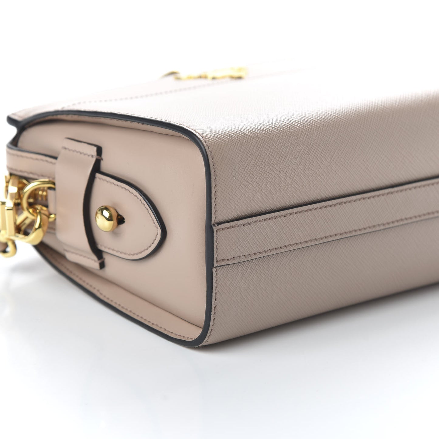 Saffiano City Calfskin Esplanade Crossbody Bag Cipria