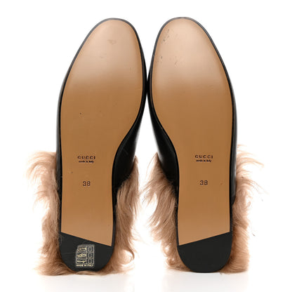 Gucci Calfskin Fur Womens Princetown Slippers 38 Black 5 of 8