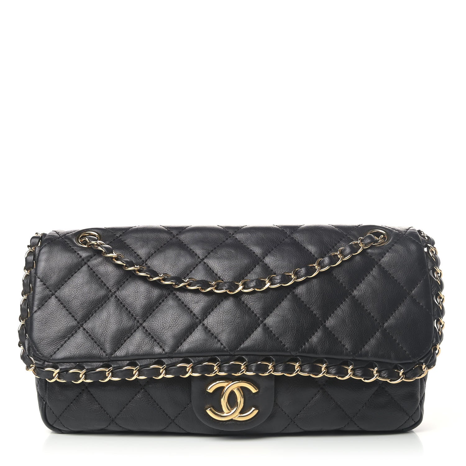 Chanel Calfskin Quilted Medium Chain Me Flap Black 1 of 7