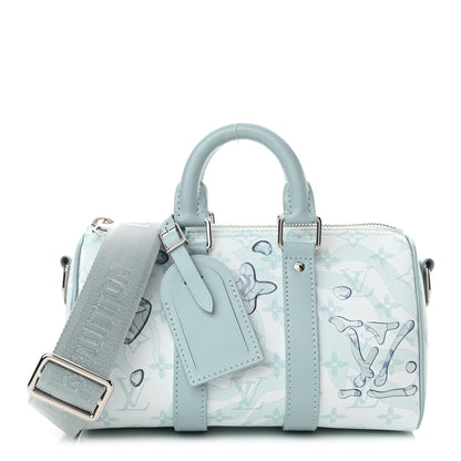 Louis Vuitton Monogram Aquagarden Keepall Bandouliere 25 Crystal Blue 1 of 11