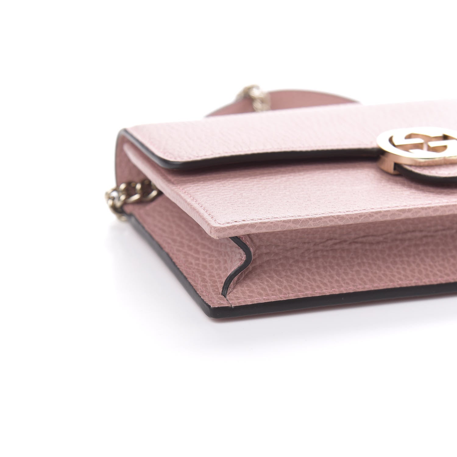 Gucci Dollar Calfskin Interlocking G Chain Wallet Soft Pink 8 of 11