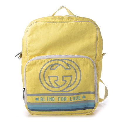 Gucci Nylon Twill Blind For Love Interlocking G Backpack Pastel Yellow Multicolor 1 of 9