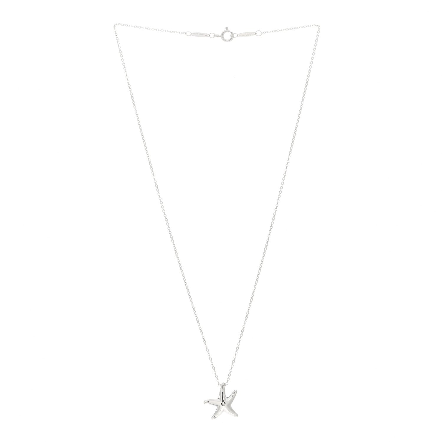 Tiffany Sterling Silver 15mm Elsa Peretti Starfish Pendant Necklace 2 of 4