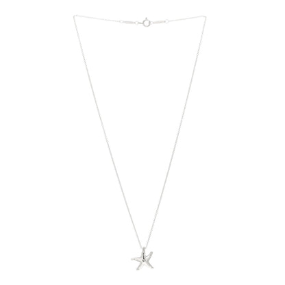 Tiffany Sterling Silver 15mm Elsa Peretti Starfish Pendant Necklace 2 of 4