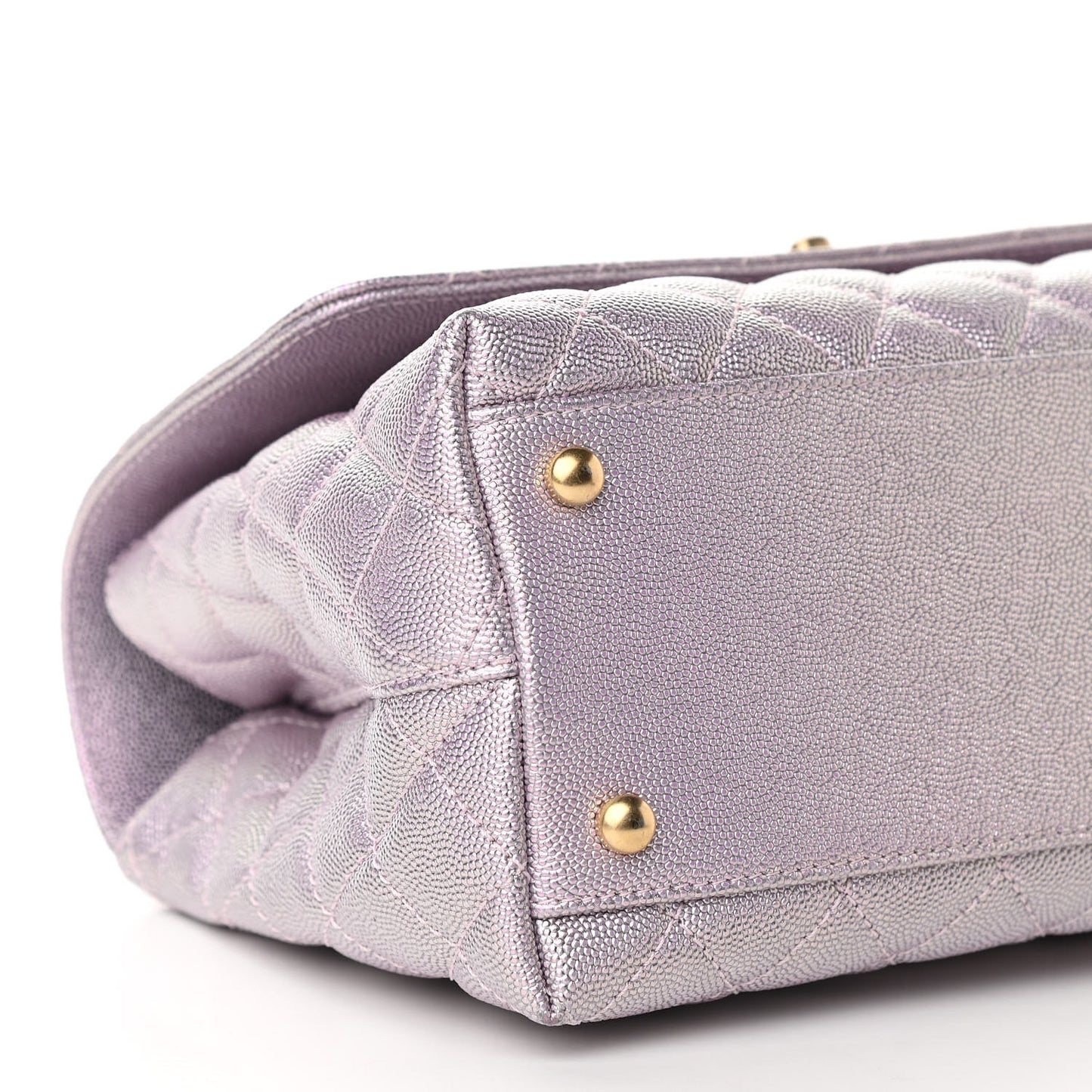 Metallic Caviar Quilted Small Coco Handle Flap Light Pink
