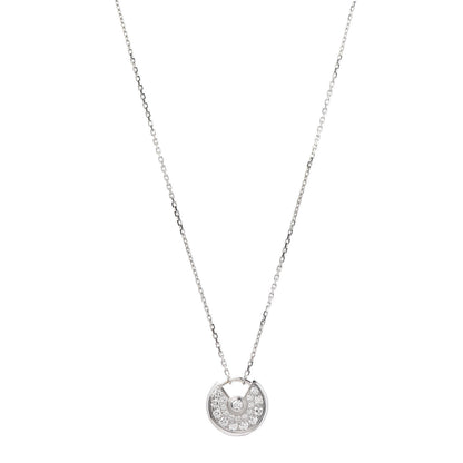 Cartier 18K White Gold Diamond XS Amulette de Pendant Necklace 1 of 5