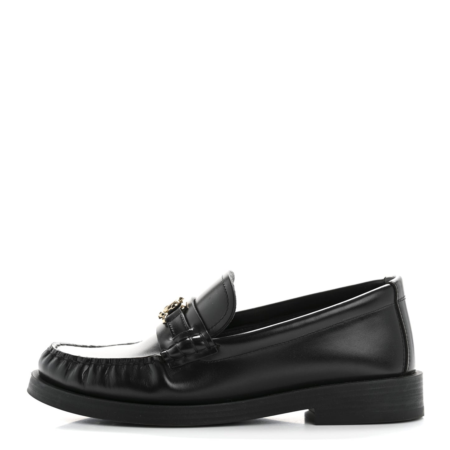 Box Calfskin Addie Loafers 36.5 Black