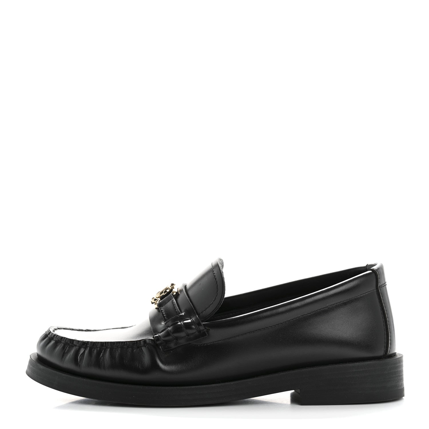 Jimmy Choo Box Calfskin Addie Loafers 36.5 Black 1 of 11