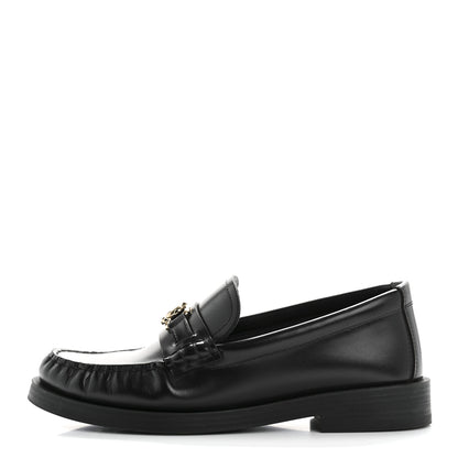Jimmy Choo Box Calfskin Addie Loafers 36.5 Black 1 of 11