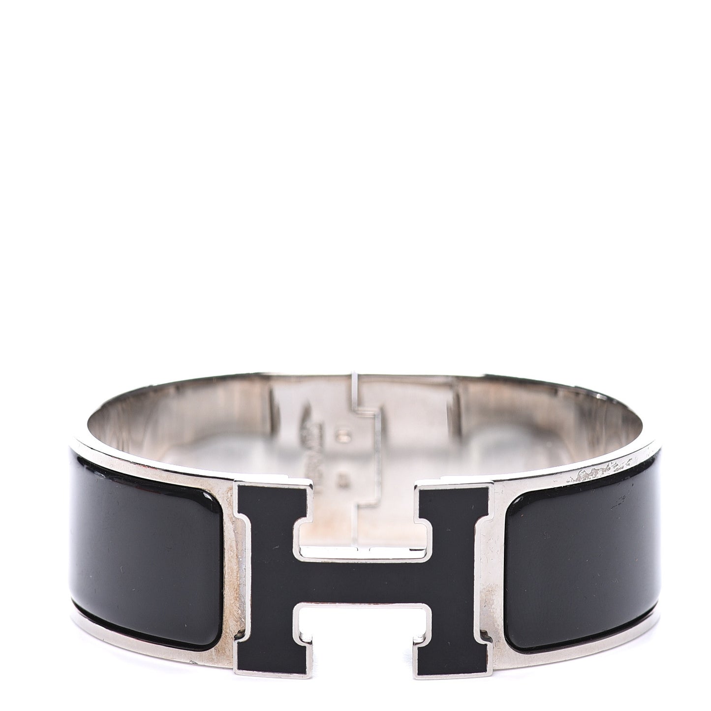 Enamel Wide Clic Clac H Bracelet PM Black