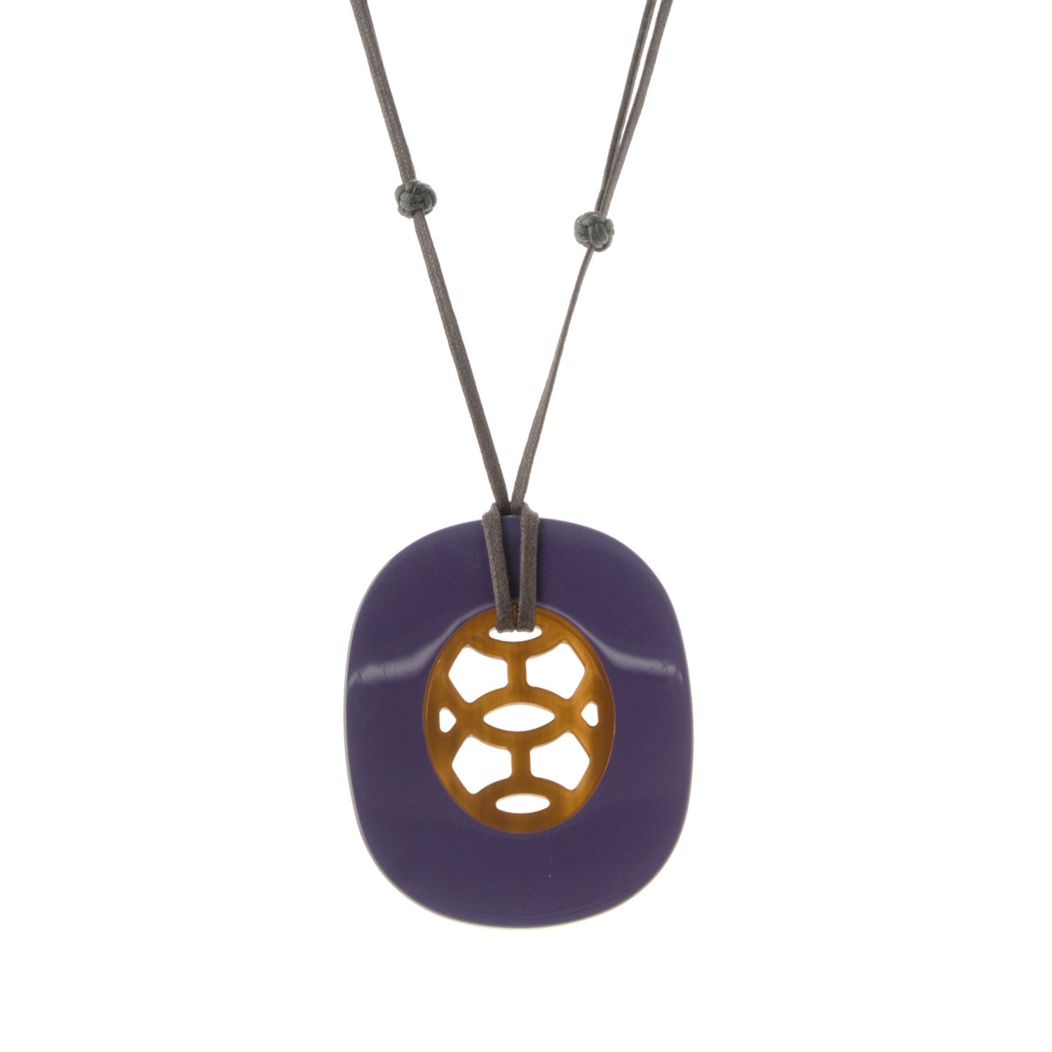 Hermes Buffalo Horn Lacquer Lift Necklace GM 1 of 6