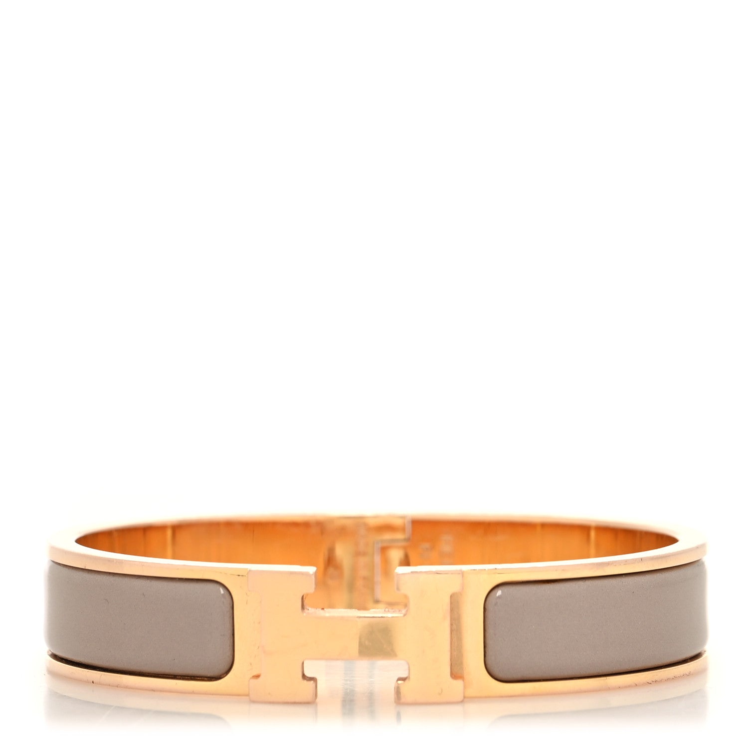 Hermes Enamel Narrow Clic Clac H Bracelet PM Marron Glace 1 of 5