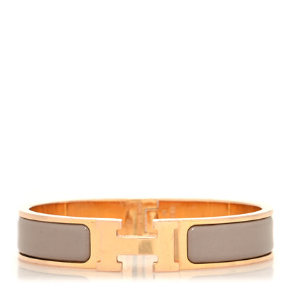 Hermes Enamel Narrow Clic Clac H Bracelet PM Marron Glace 1 of 5
