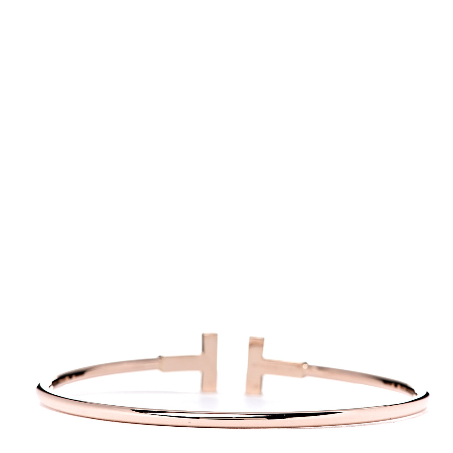 18K Rose Gold Diamond T Wire Bracelet