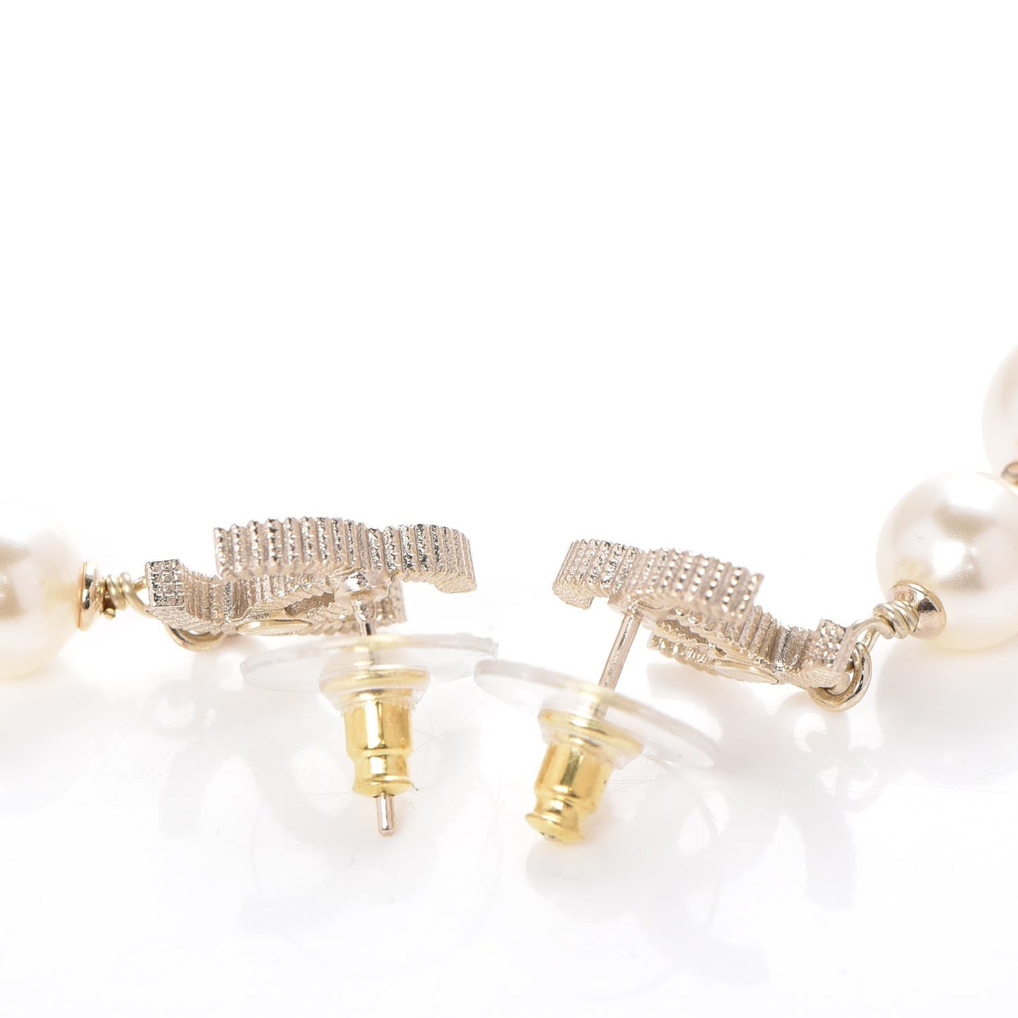 Pearl CC Drop Earrings Gold