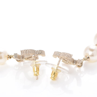 Chanel Pearl CC Drop Earrings Gold 5 of 5