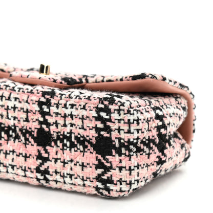 Chanel Tweed Quilted Mini Rectangular Flap Pink Black White 10 of 10