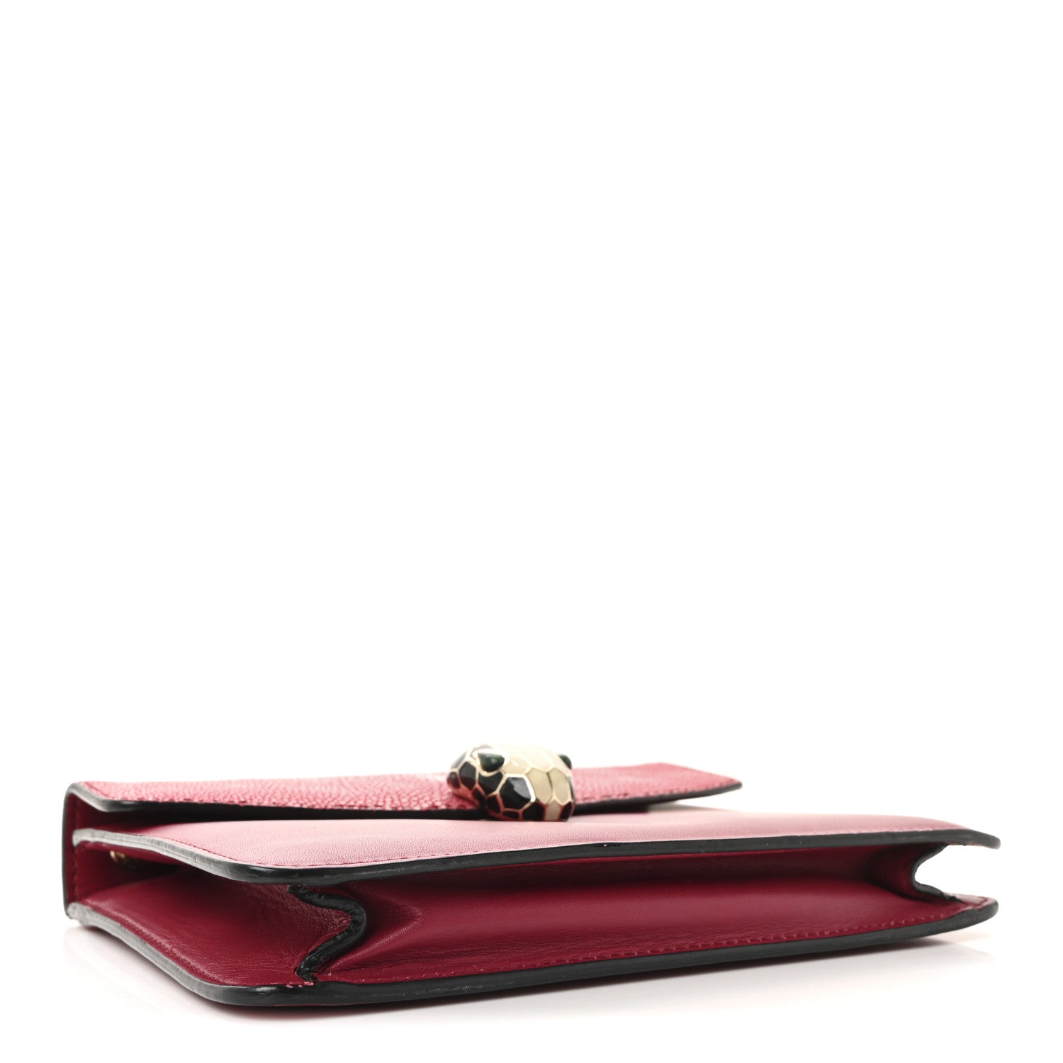 Bulgari Calfskin Galuchat Serpenti Forever Crossbody Bag Dark Pink 4 of 9