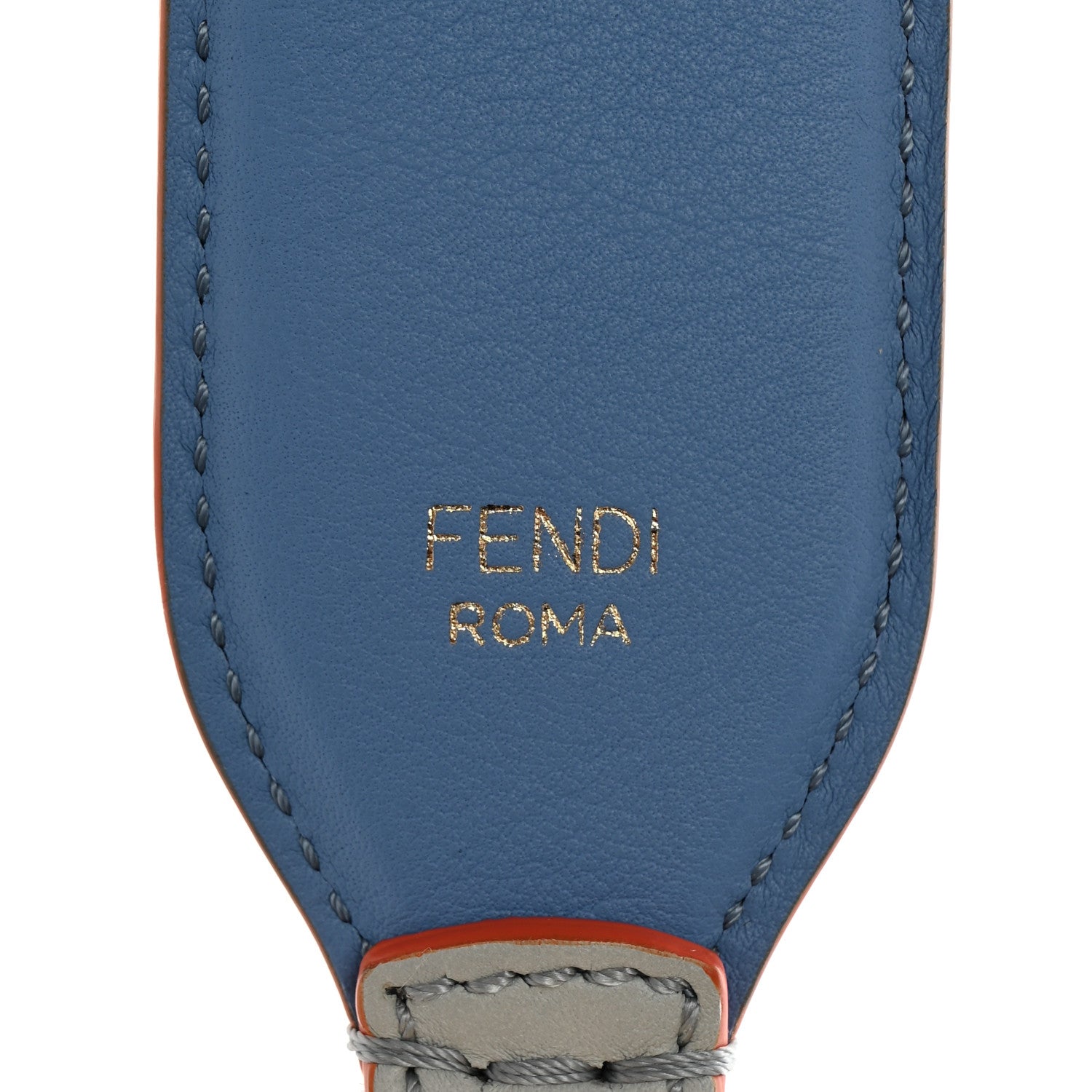 Fendi Vitello Dolce Fun Fair Metal Studded Strap You Grigio Perla Blue Multicolor 3 of 4