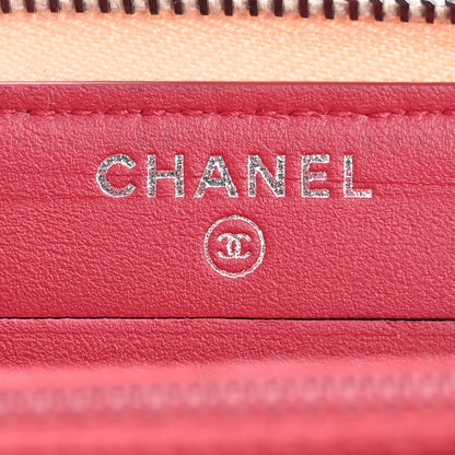 Chanel Aged Calfskin Quilted Small Gabrielle Zip Around Wallet Beige Black 6 of 14