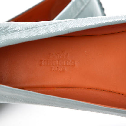 Hermes Patent Epsom Liberty Ballerina Flats 39 Ciel 9 of 12