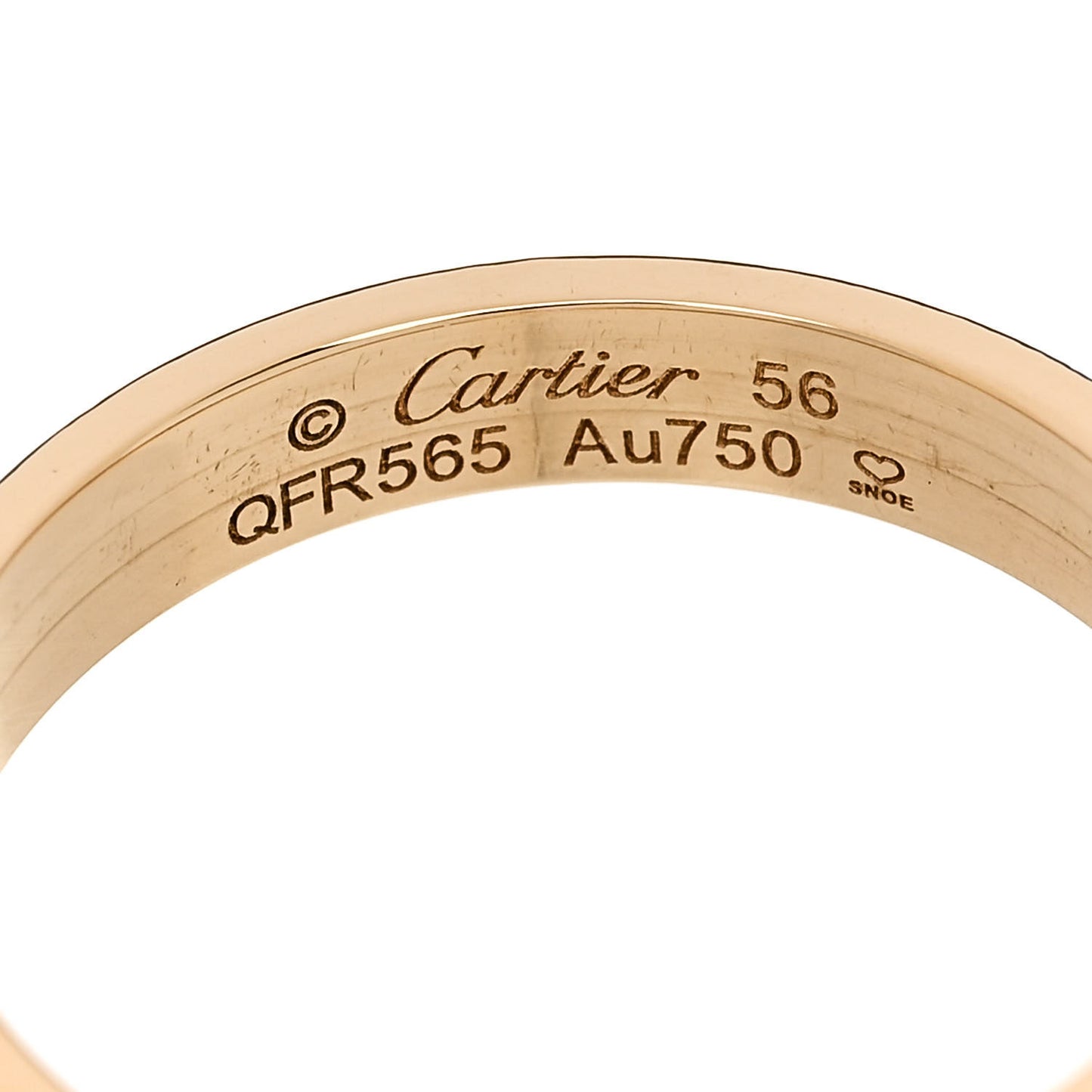 18K Yellow Gold 3.5mm LOVE Wedding Band Ring 56 7.5