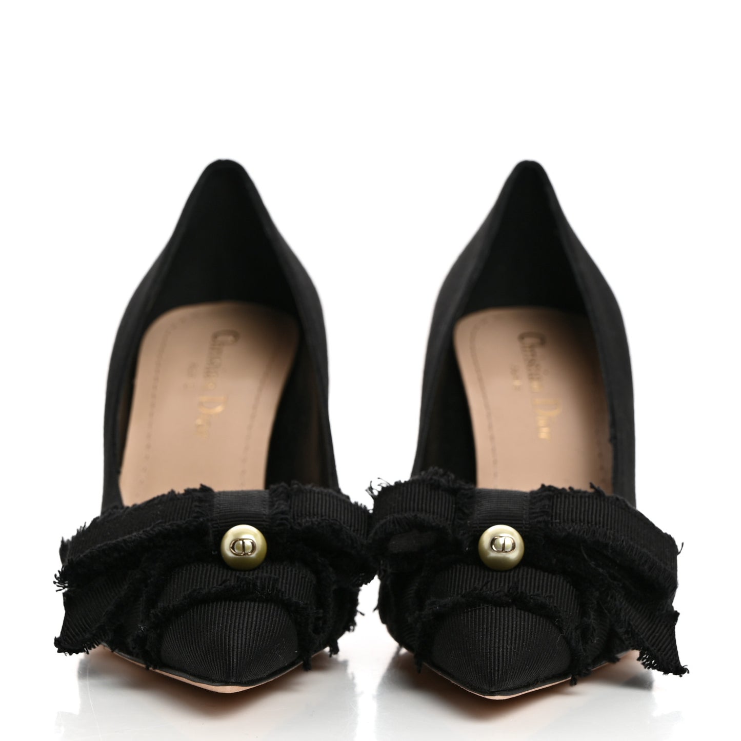 Grosgrain Pearl Fringe Adiorable Pumps 36 Black