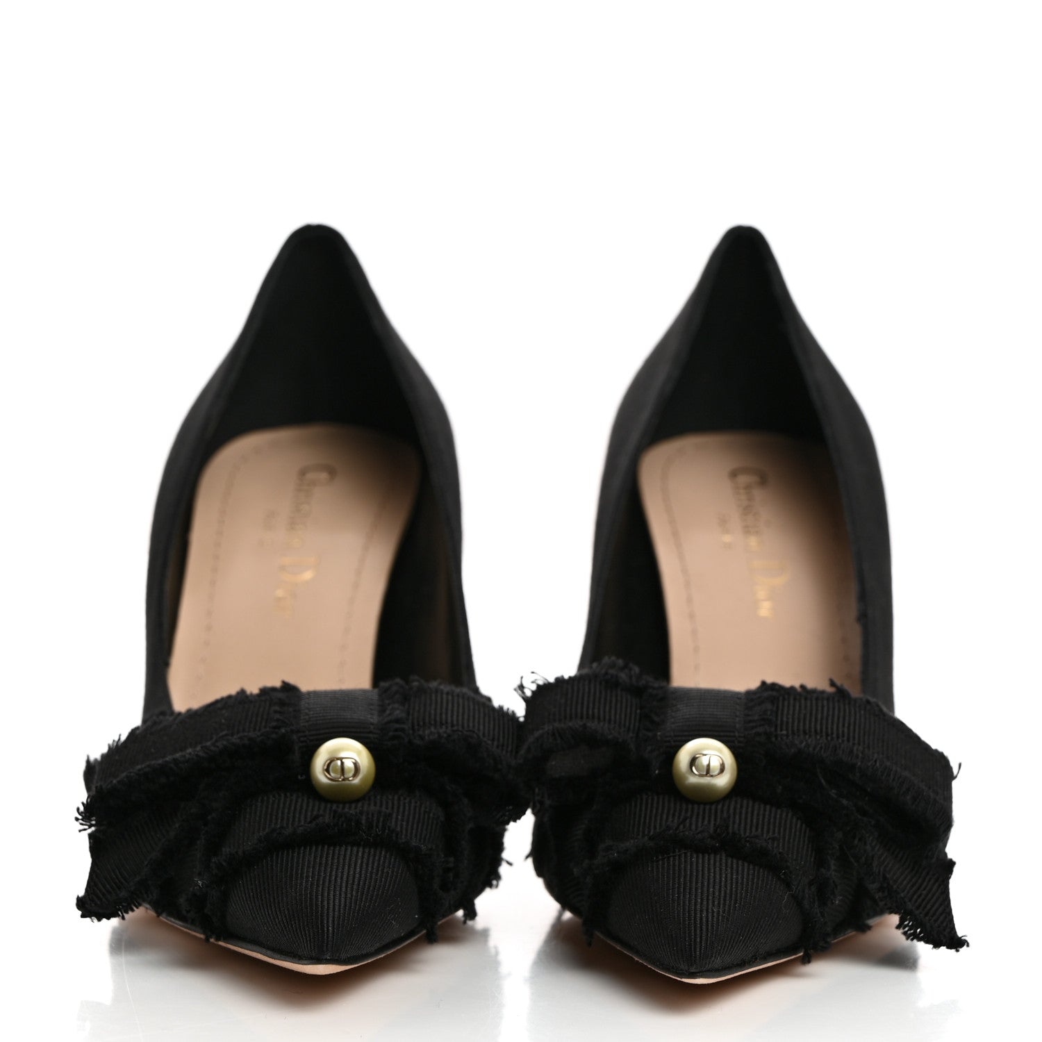 Christian Dior Grosgrain Pearl Fringe Adiorable Pumps 36 Black 2 of 9