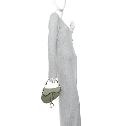 Christian Dior Grained Calfskin Mini Saddle Bag Sage Green 2 of 10