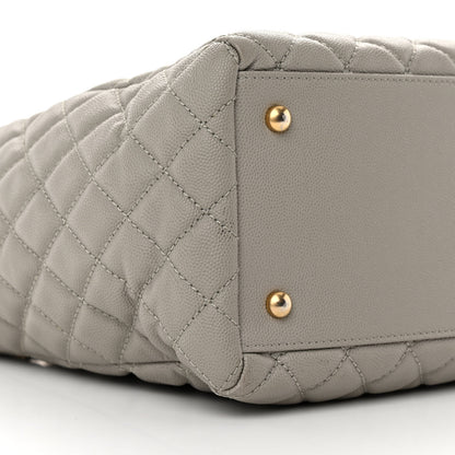 Chanel Caviar Quilted Coco Handle Shopping Tote Grey 9 of 19