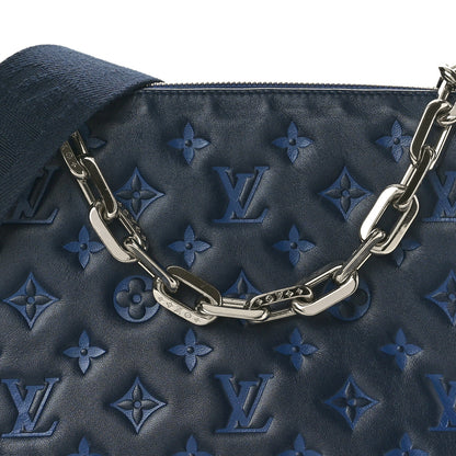 Louis Vuitton Lambskin Embossed Monogram Coussin PM Navy 8 of 11