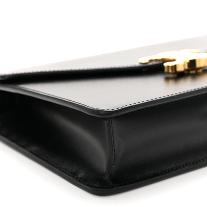 Celine Shiny Calfskin Triomphe Margo Wallet on Chain Black 9 of 10