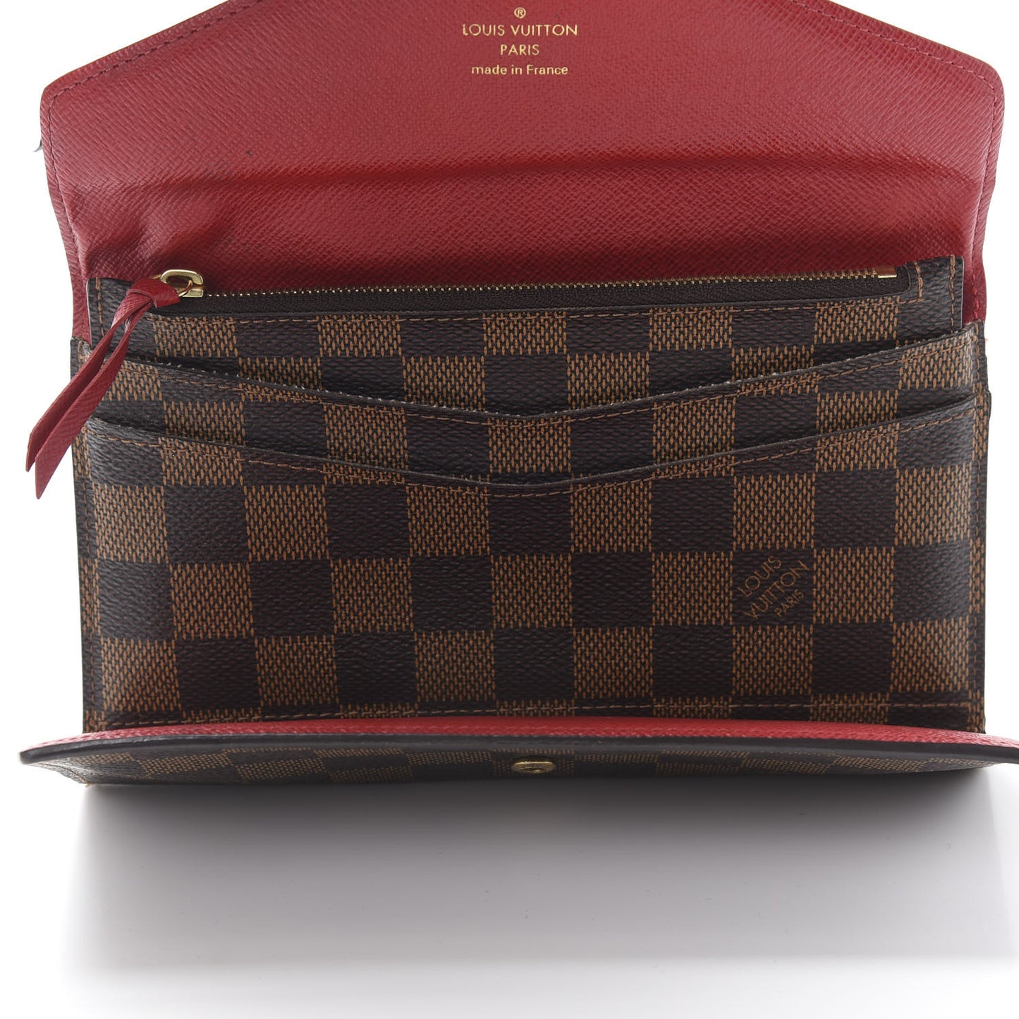 Damier Ebene Josephine Wallet Red