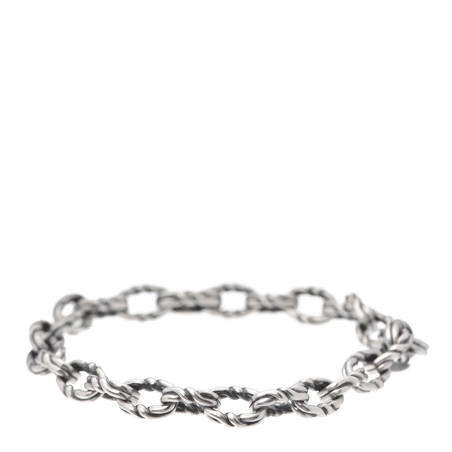 David Yurman Sterling Silver 8mm Twist Link Chain Bracelet 1 of 5