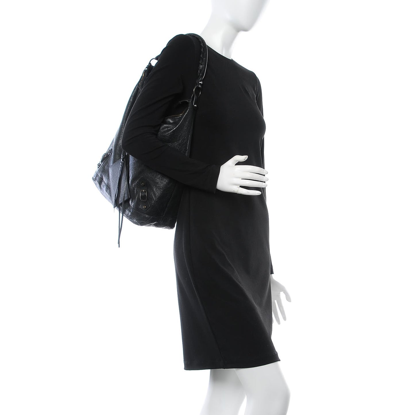 Agneau Classic Hardware Day Hobo Black