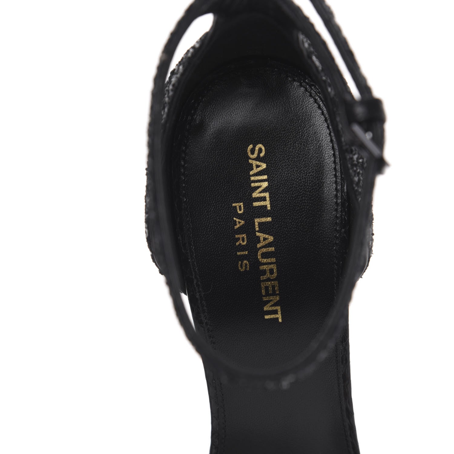 Saint Laurent Glitter Opyum Sandals 40 Black 6 of 7