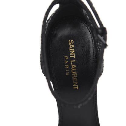 Saint Laurent Glitter Opyum Sandals 40 Black 6 of 7