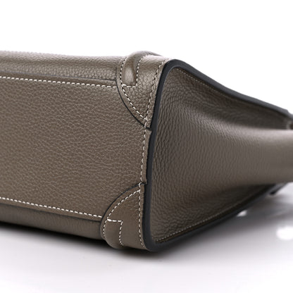 Celine Drummed Calfskin Nano Luggage Souris 9 of 9
