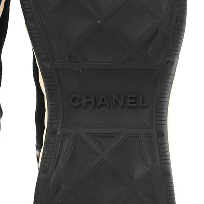 Chanel Suede Calfskin Embroidered CC Sneakers 40 Black 6 of 11