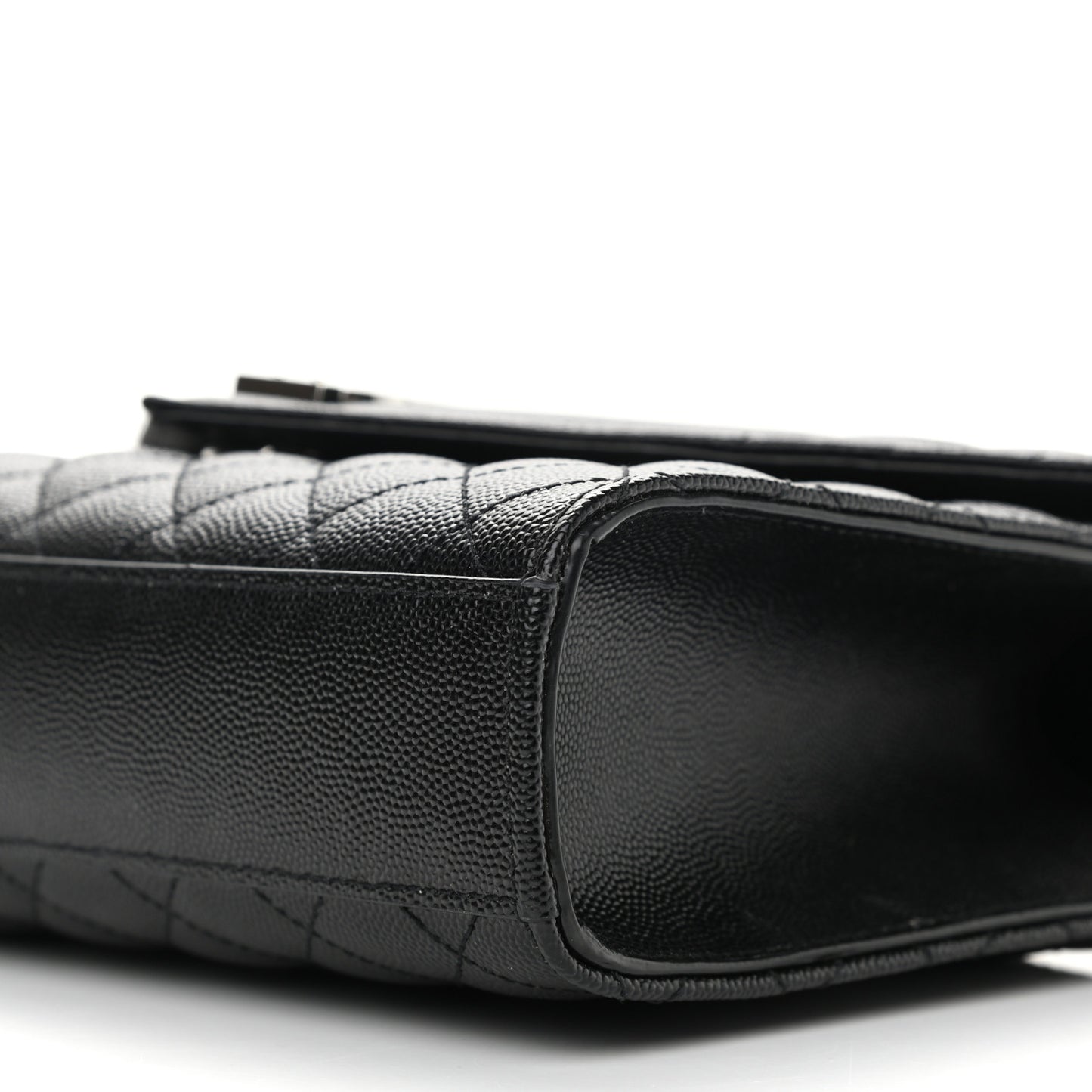Grain De Poudre Textured Mixed Matelasse Triquilt Medium Monogram Satchel Black