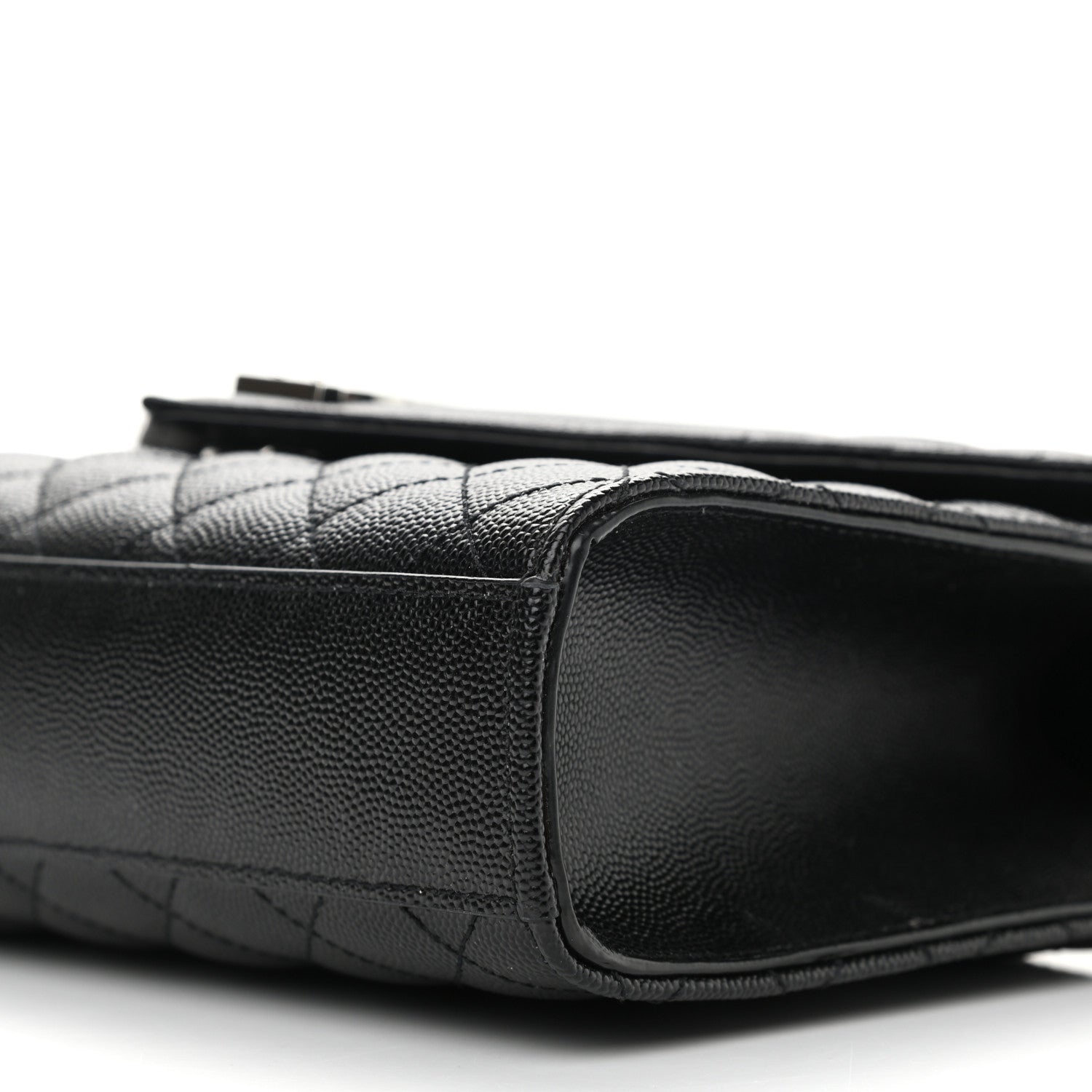 Saint Laurent Grain De Poudre Textured Mixed Matelasse Triquilt Medium Monogram Satchel Black 10 of 12