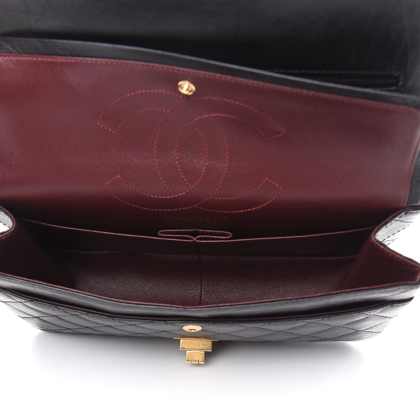 Aged Calfskin Quilted 2.55 Reissue 226 Flap Black