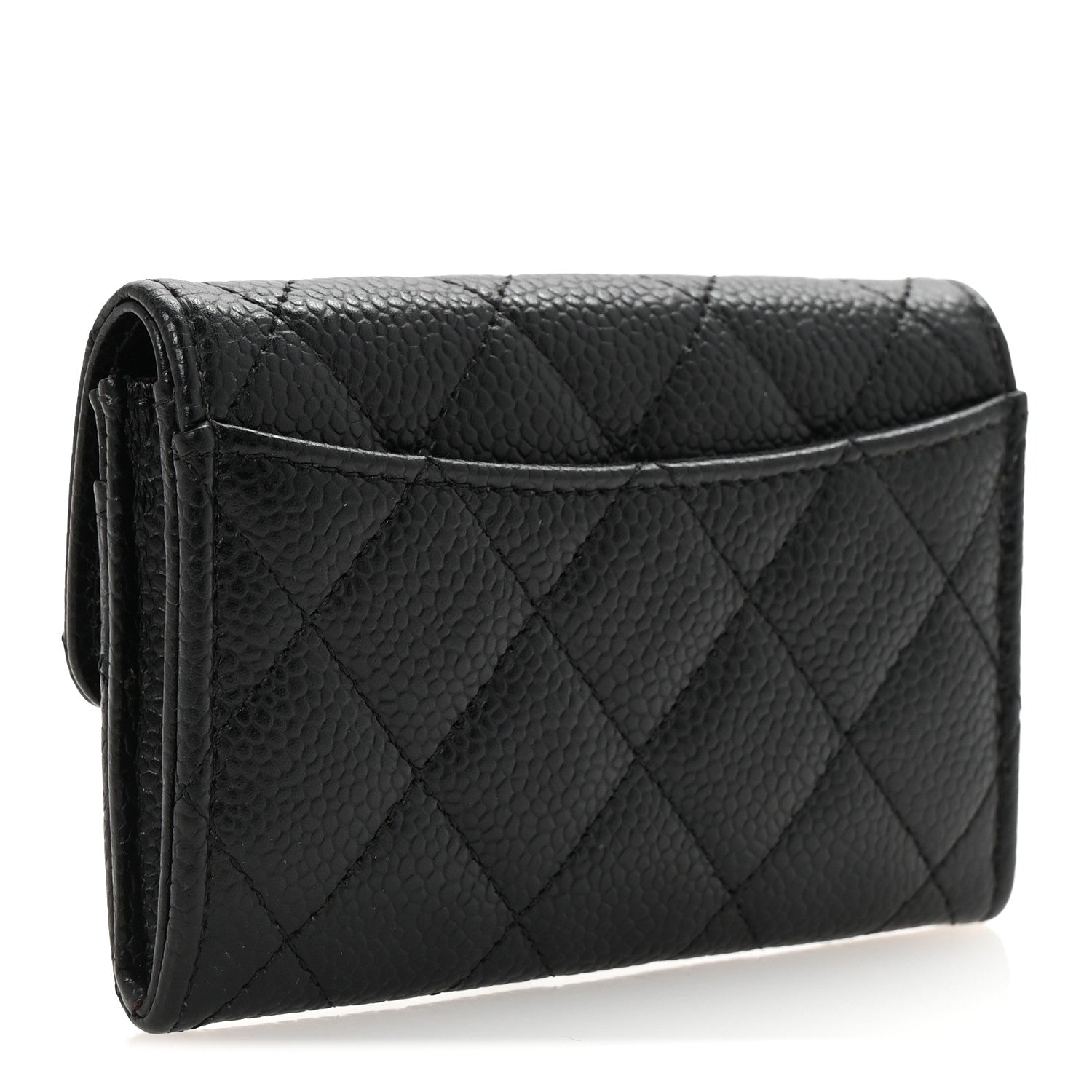 Chanel Caviar Quilted Flap Card Holder Wallet Black 3 of 9
