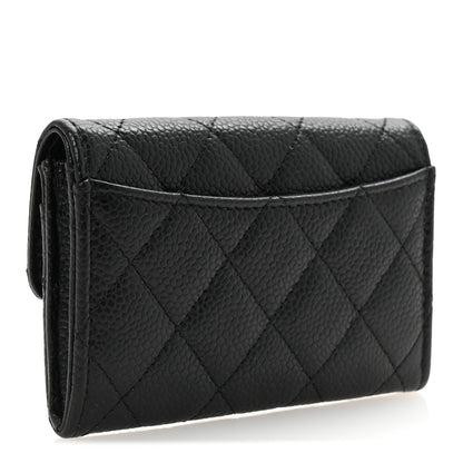 Chanel Caviar Quilted Flap Card Holder Wallet Black 3 of 9