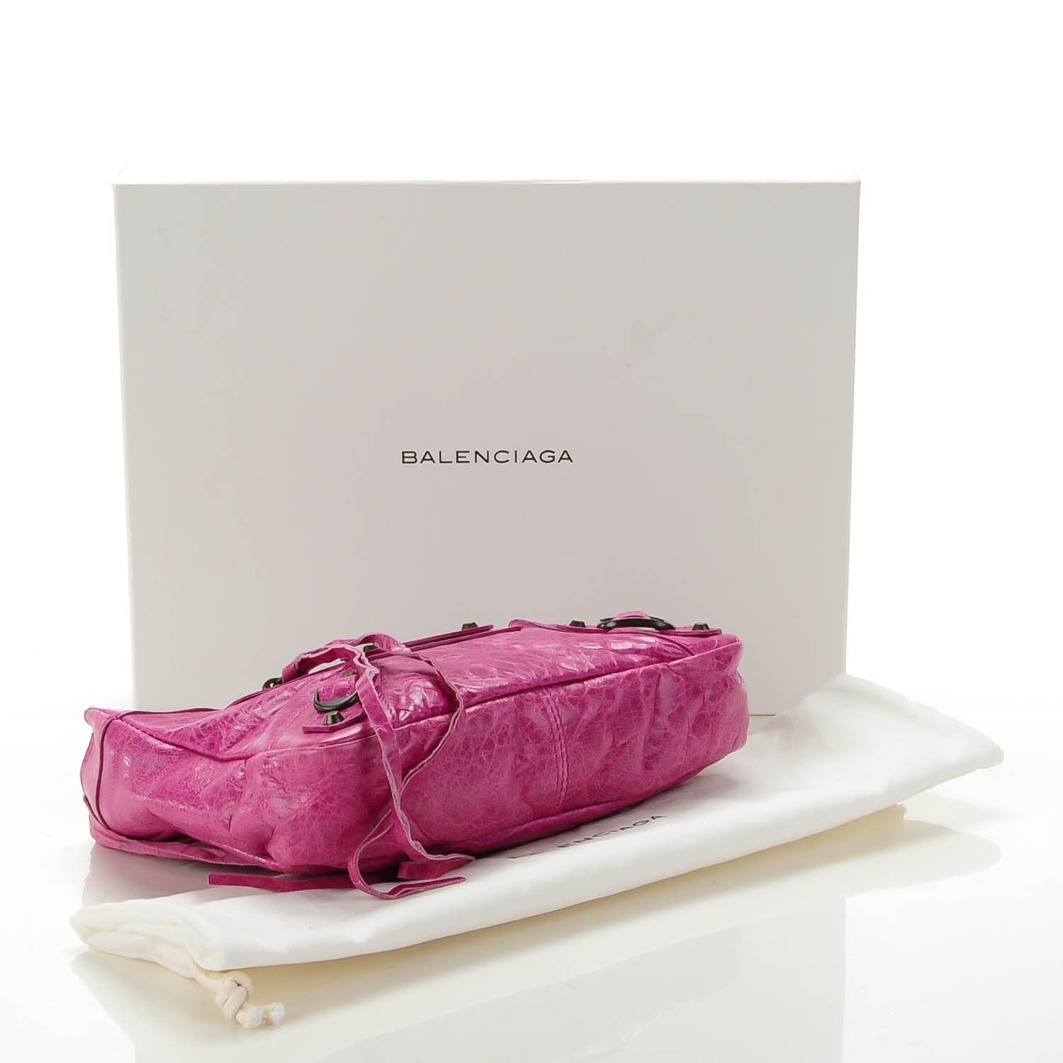 Balenciaga Agneau Classic Hardware Porte Toilette Makeup Clutch Magenta 4 of 7