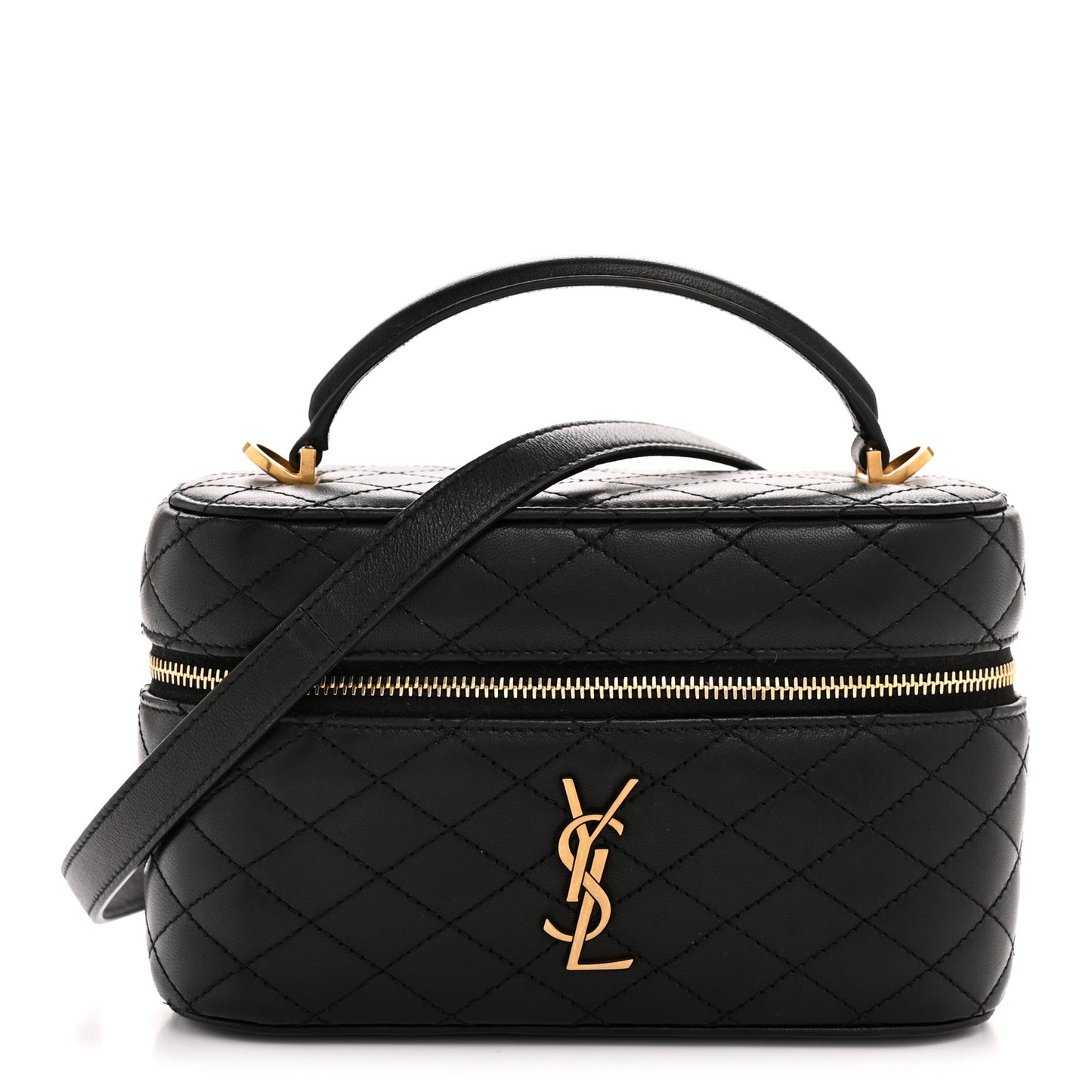 Lambskin Quilted Mini Gaby Vanity Case Black