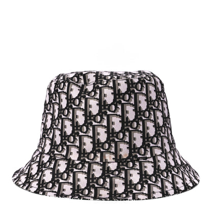 Christian Dior Oblique Plan De Paris Reversible Teddy-D Brim Bucket Hat 58 Black White 4 of 14