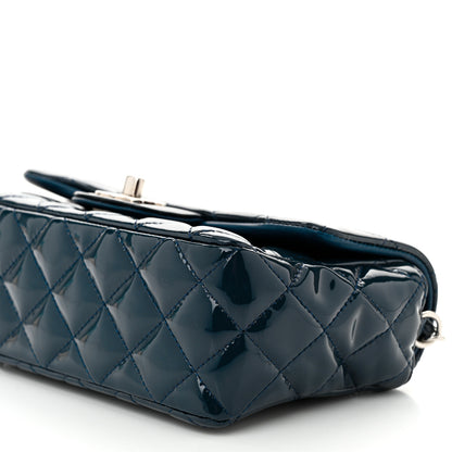 Chanel Patent Calfskin Quilted Mini Rectangular Flap Navy Blue 10 of 12