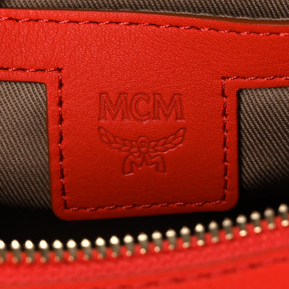 MCM Calfskin Ottomar Monogram Klara Crossbody Bag Hot Coral 6 of 9
